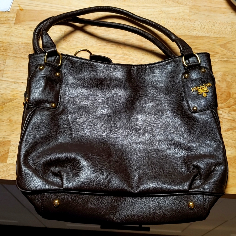 Brown Prada Milano del 1913 hobo bag